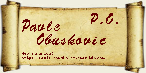 Pavle Obušković vizit kartica